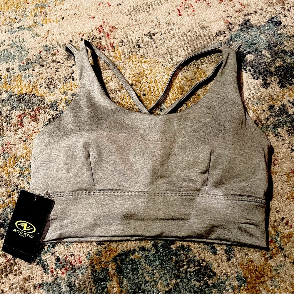 Gray Medium Support Sports Bra Racerback